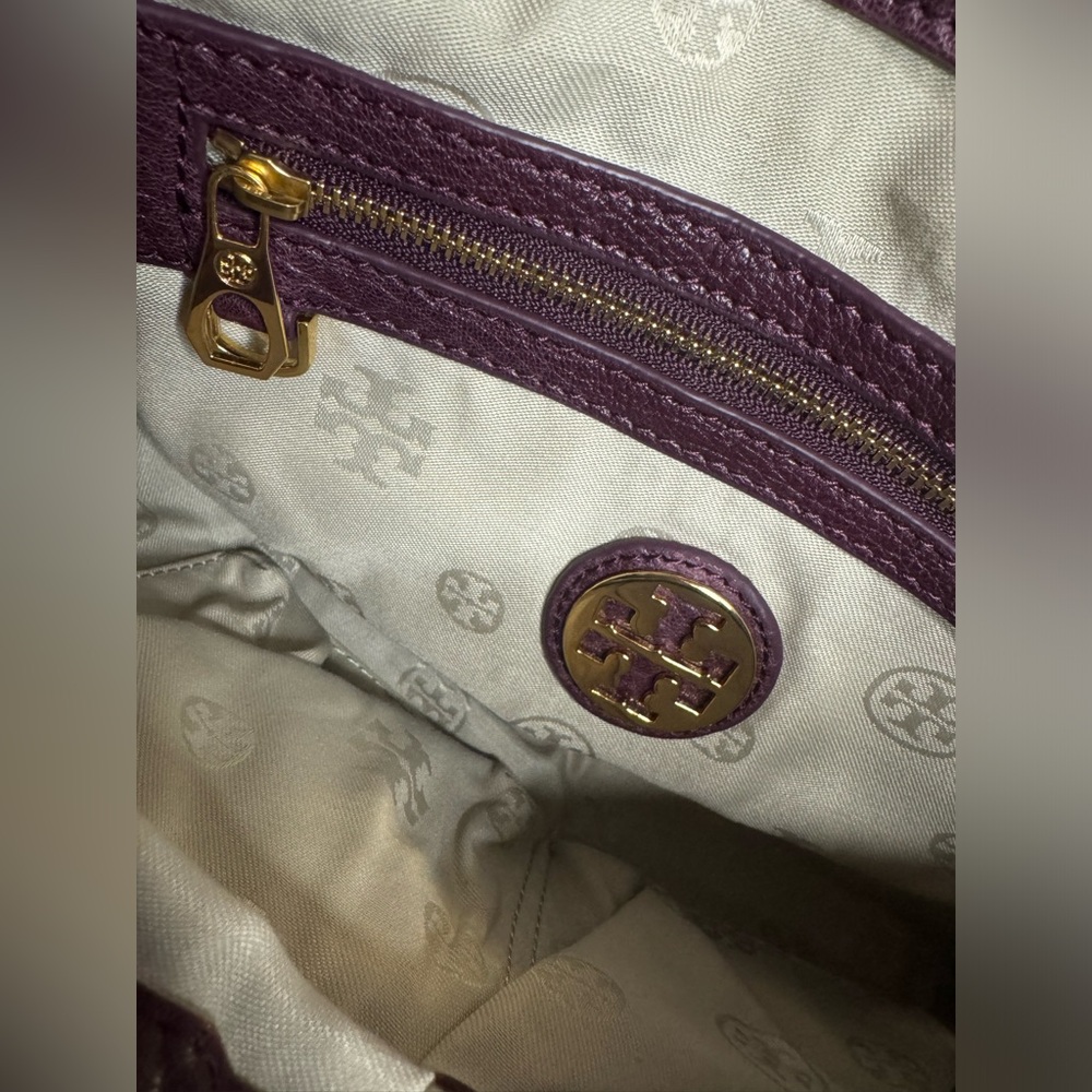 ☘️#159 Tory Burch Vintage 797 Pebbled Leather Two-Way Bag Gold-Tone Hardware - Picture 12 of 14